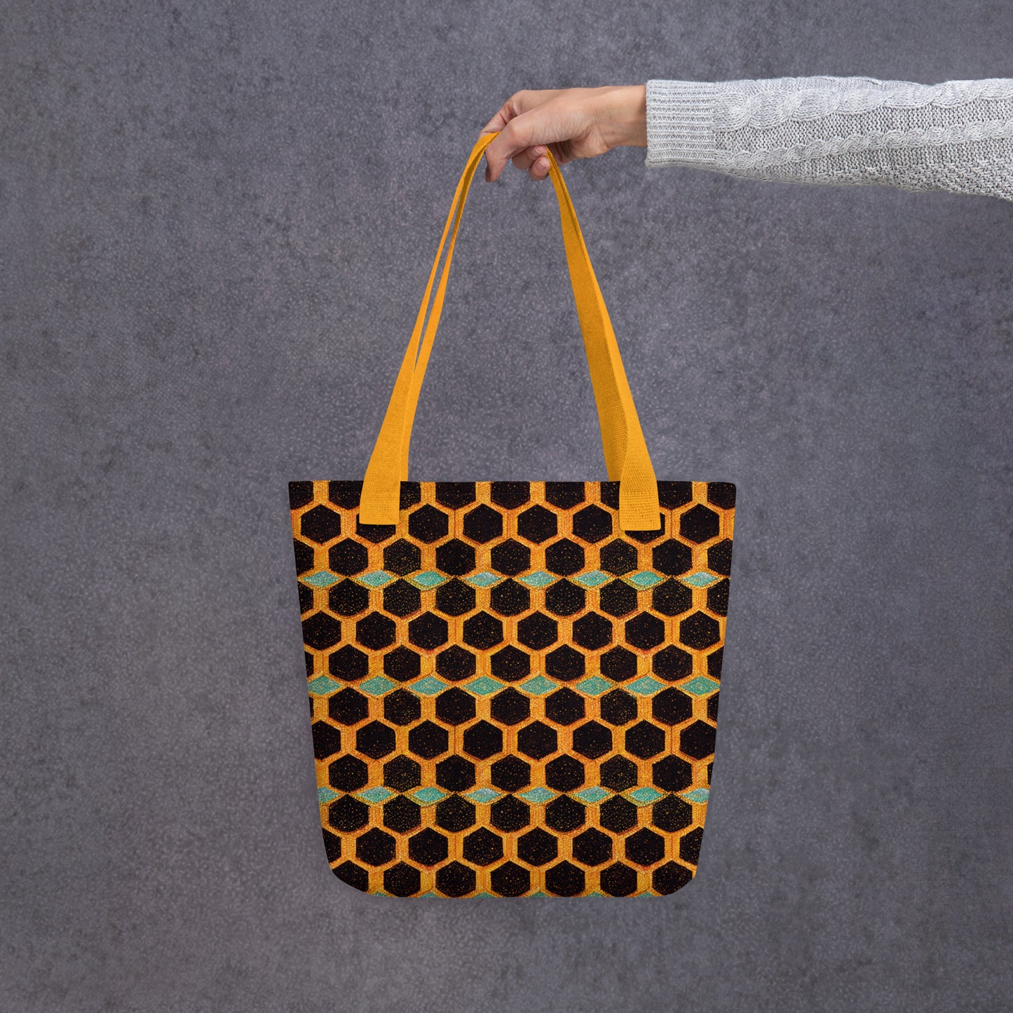 Teal and Gold Bee Bungalow Tote bag