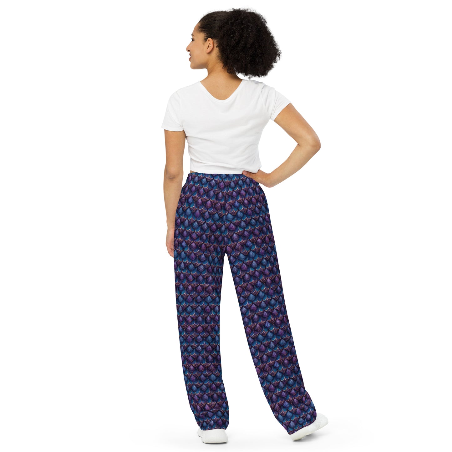 Luminosa, the Radiant Amethyst Drakon Women’s wide-leg pants