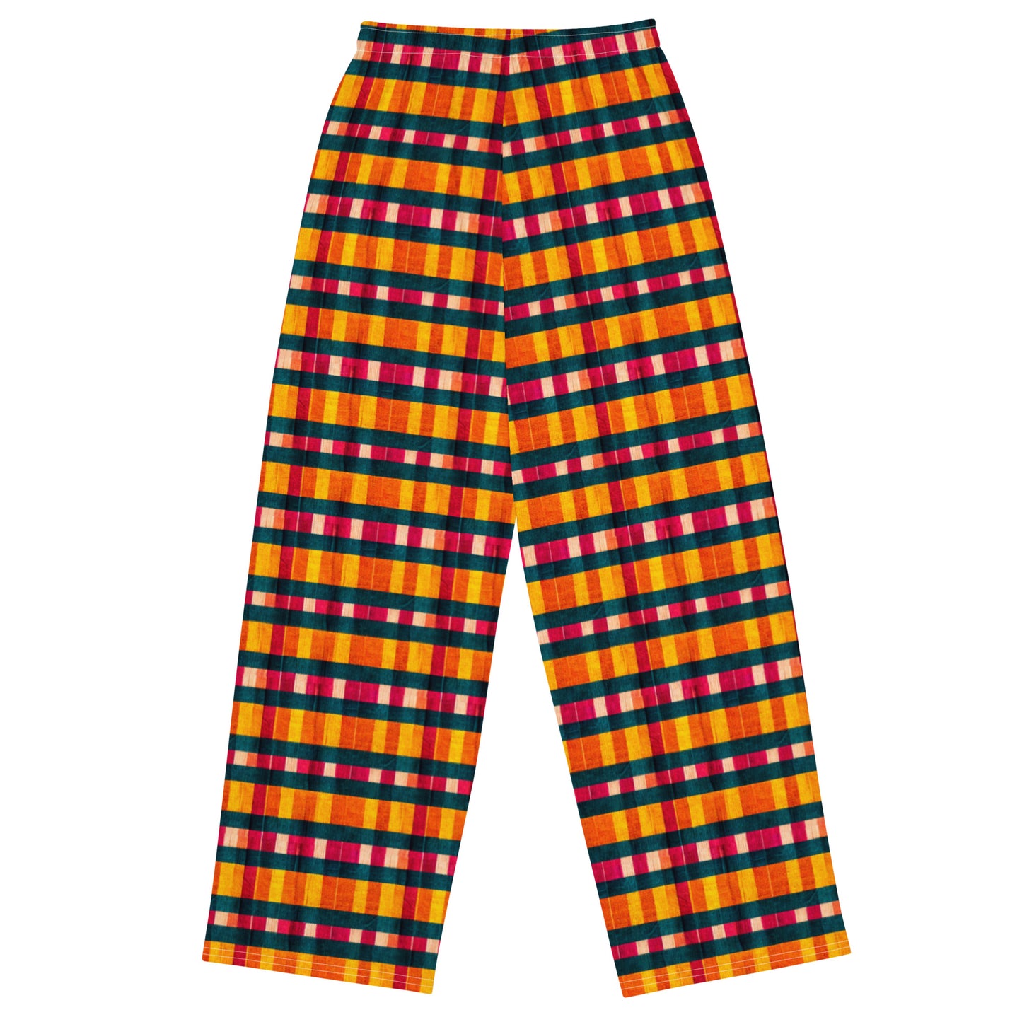 Tropical Fiesta Plaid Men’s wide-leg pants