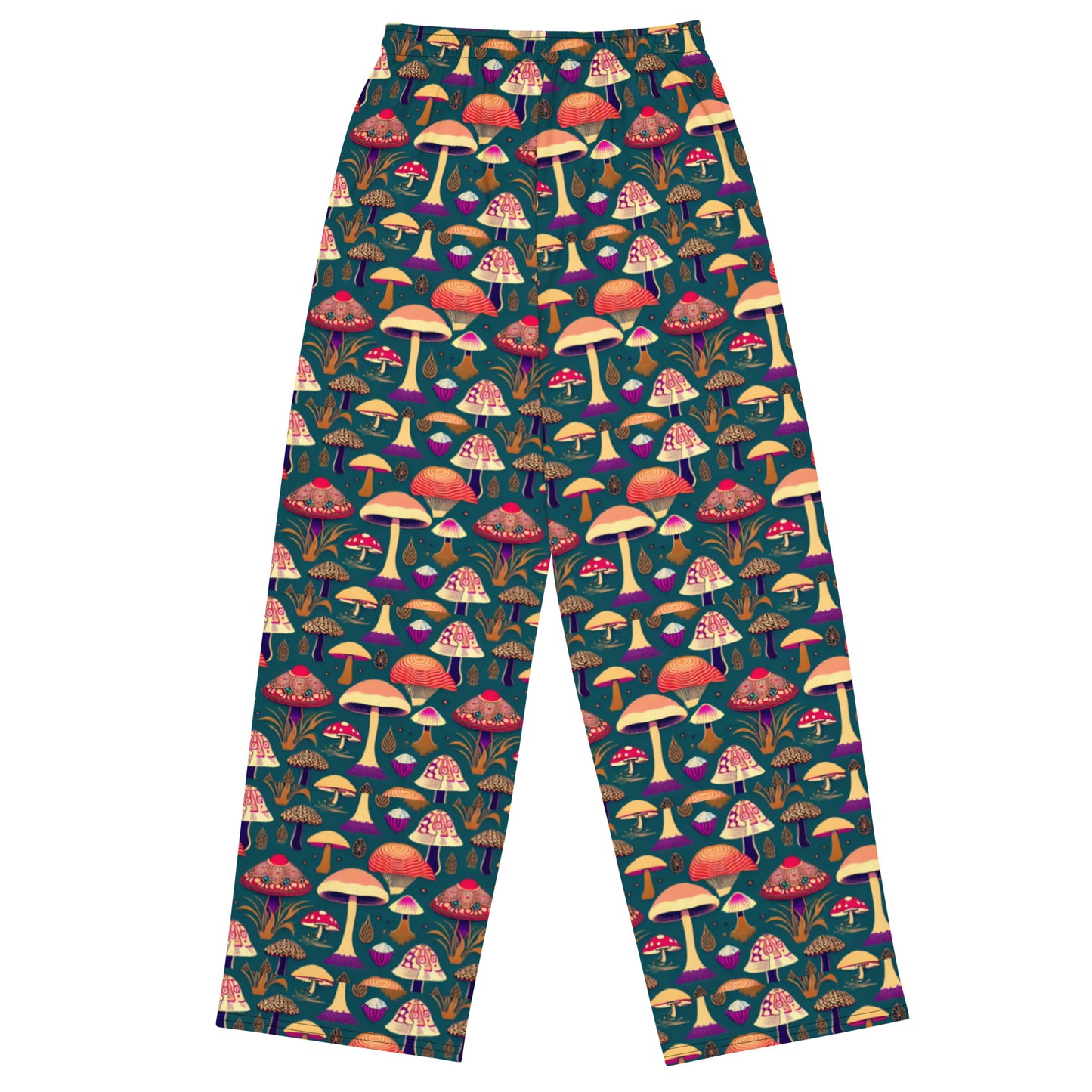 Whimsical Mushrooms Women’s wide-leg pants