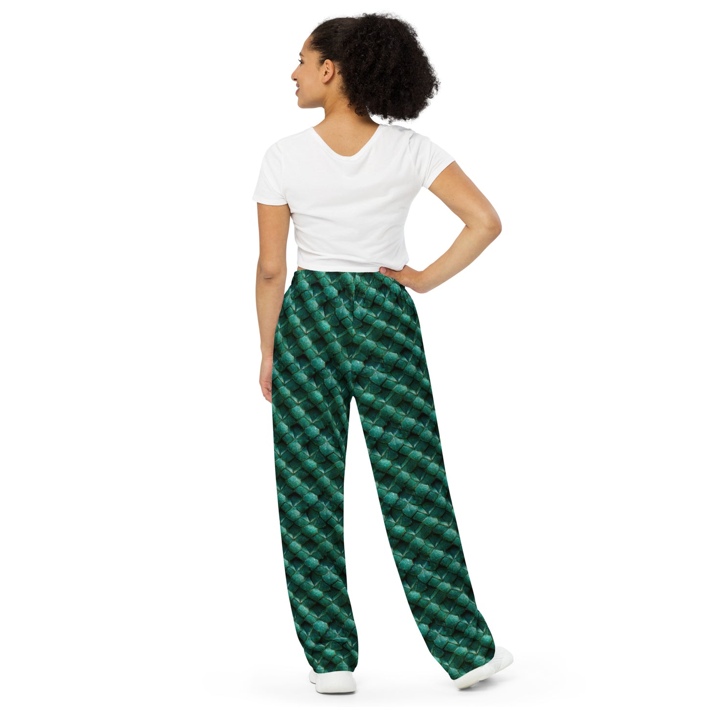 Emeralda the Great Forest Dragon Women’s wide-leg pants