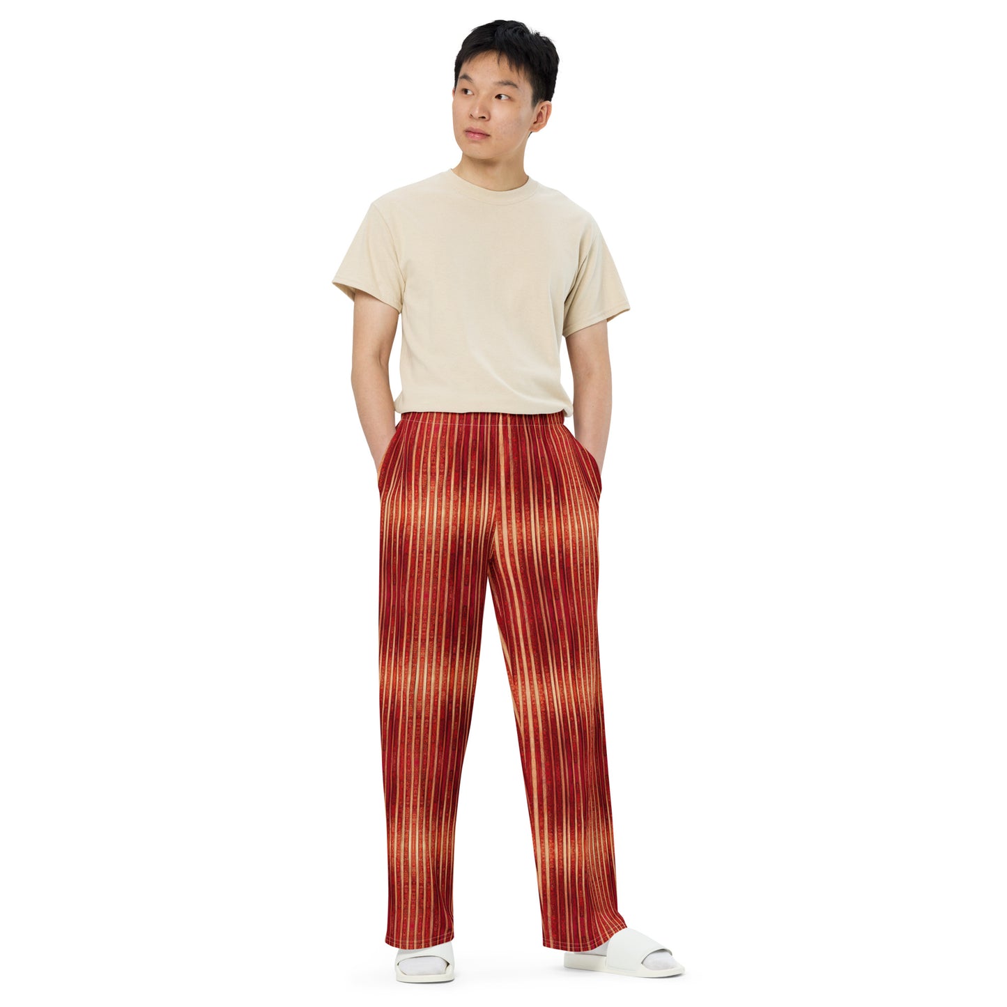 Intricate Carmine Men’s wide-leg pants