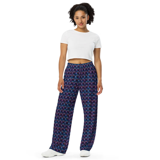 Luminosa, the Radiant Amethyst Drakon Women’s wide-leg pants