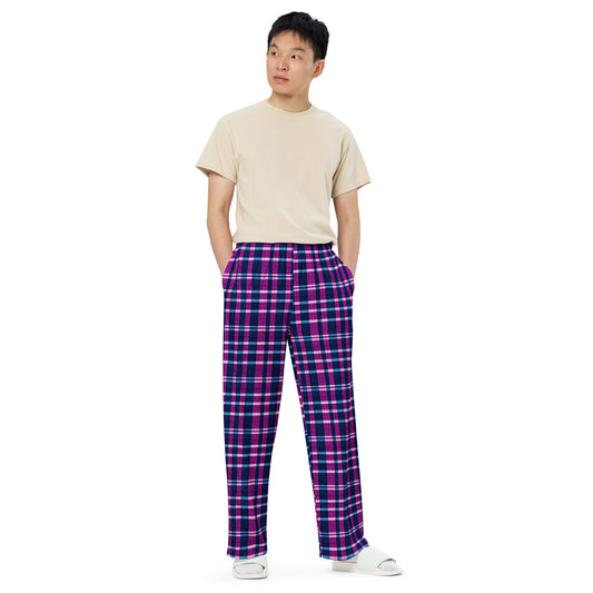 Royal Highlander Plaid Men’s wide-leg pants