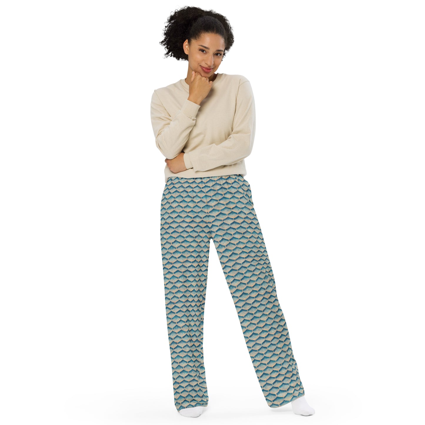 Seafoam Scales Women’s wide-leg pants