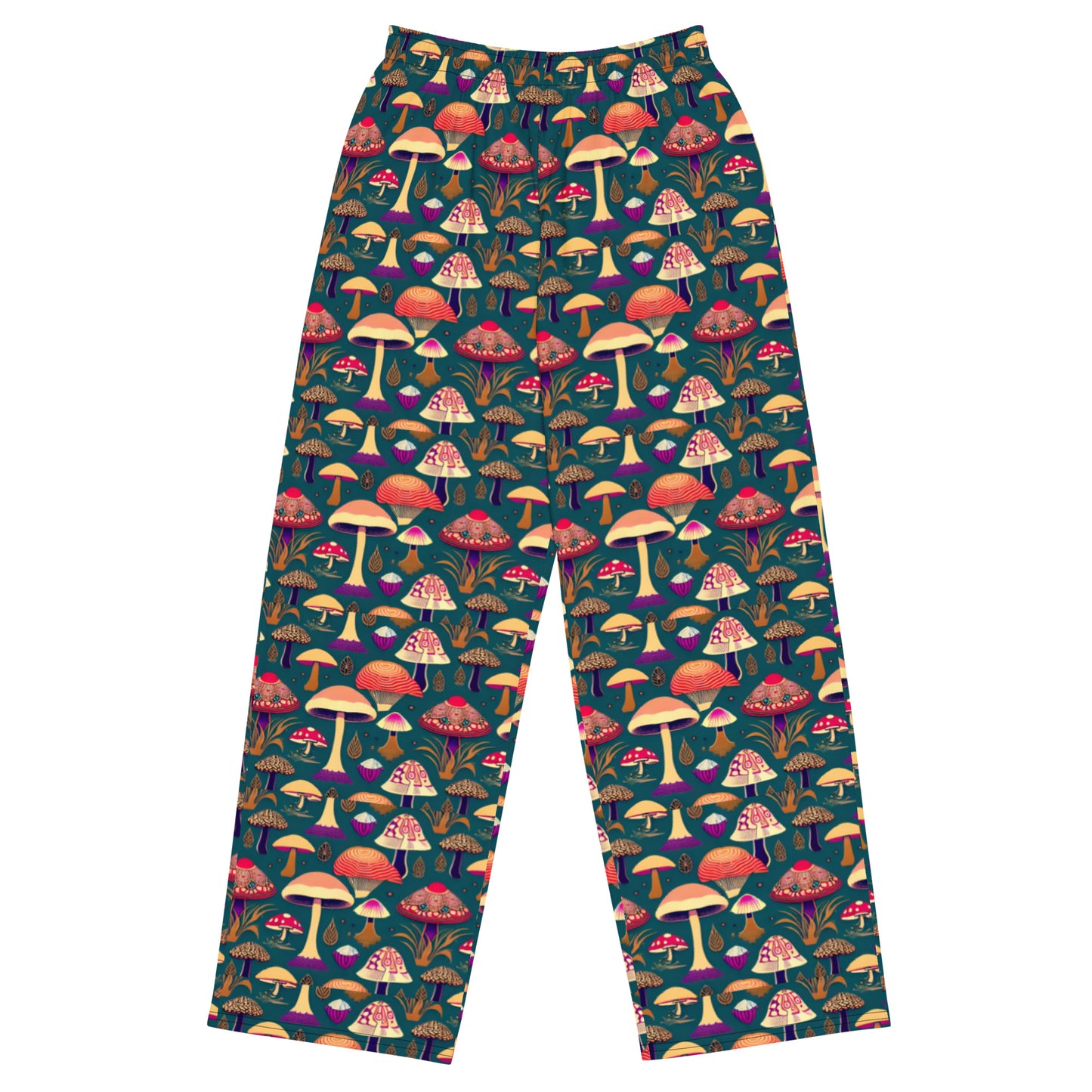 Whimsical Mushrooms Men’s wide-leg pants