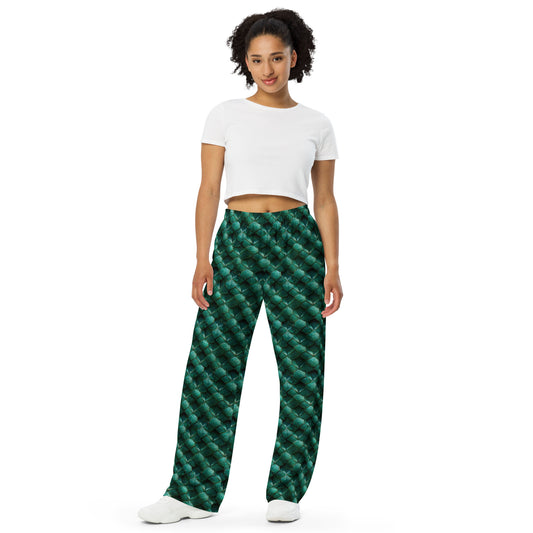 Emeralda the Great Forest Dragon Women’s wide-leg pants