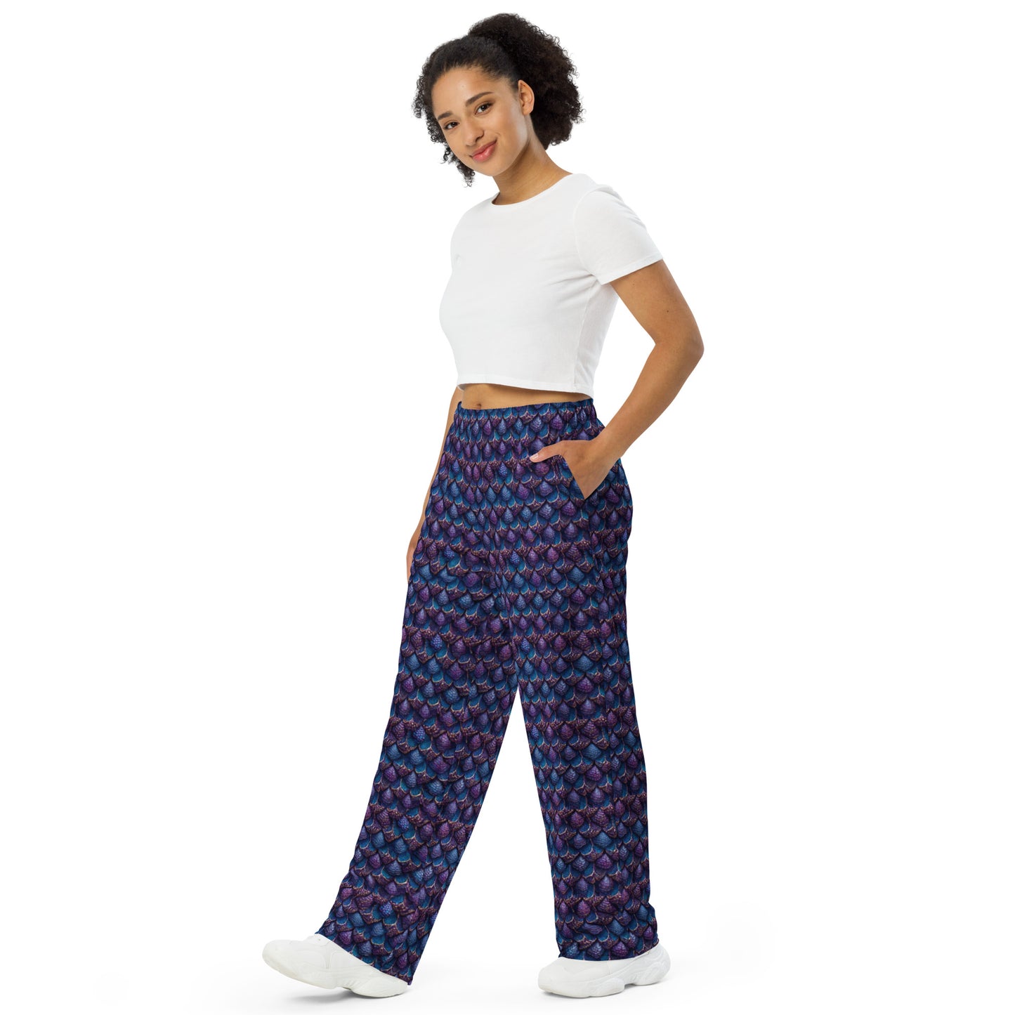 Luminosa, the Radiant Amethyst Drakon Women’s wide-leg pants