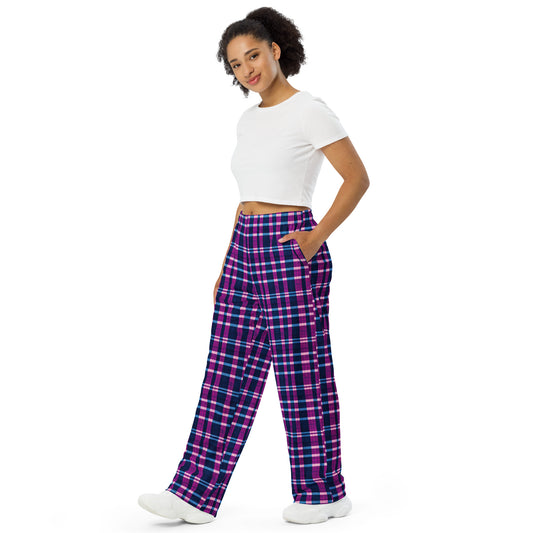 Royal Highlander Plaid Women’s wide-leg pants