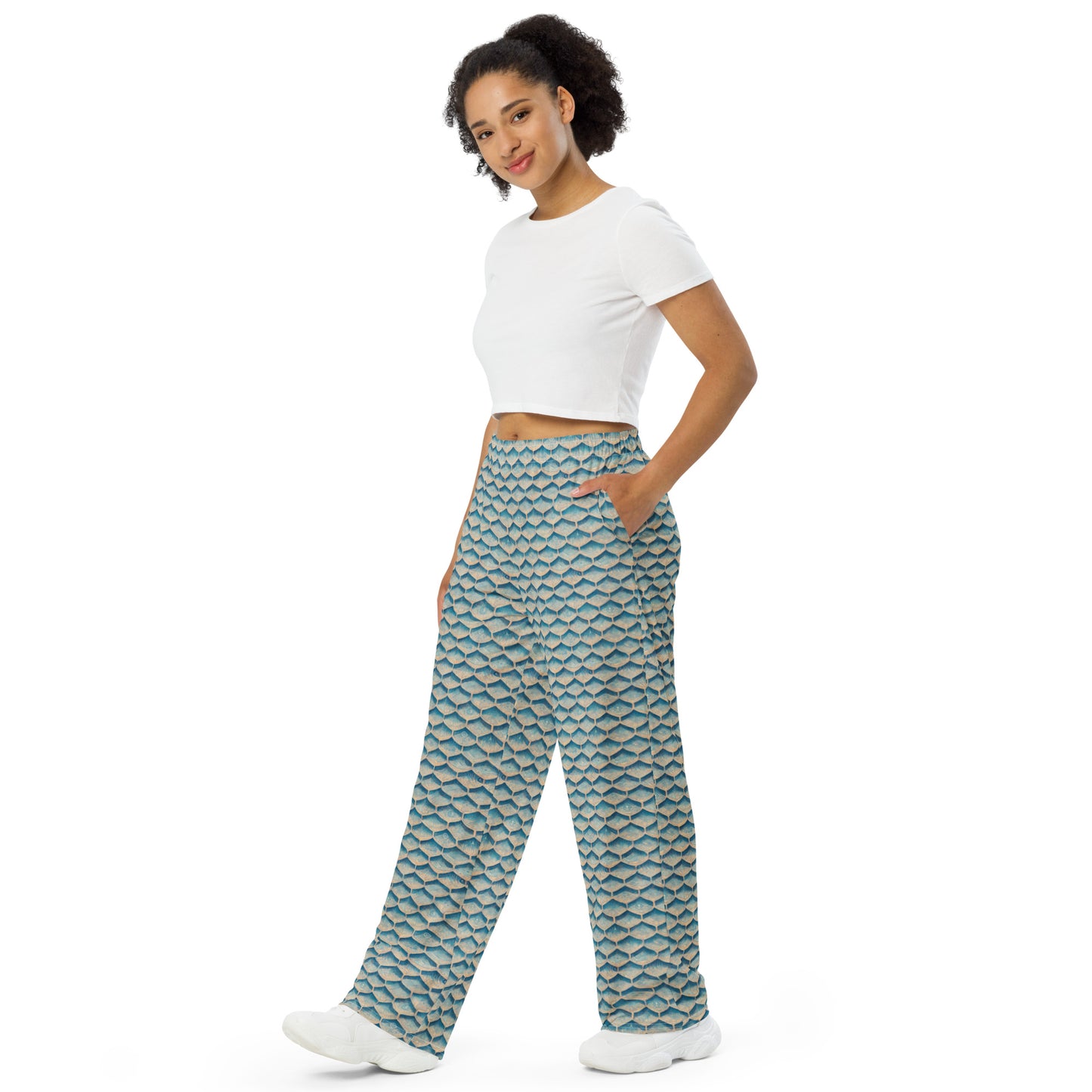 Seafoam Scales Women’s wide-leg pants