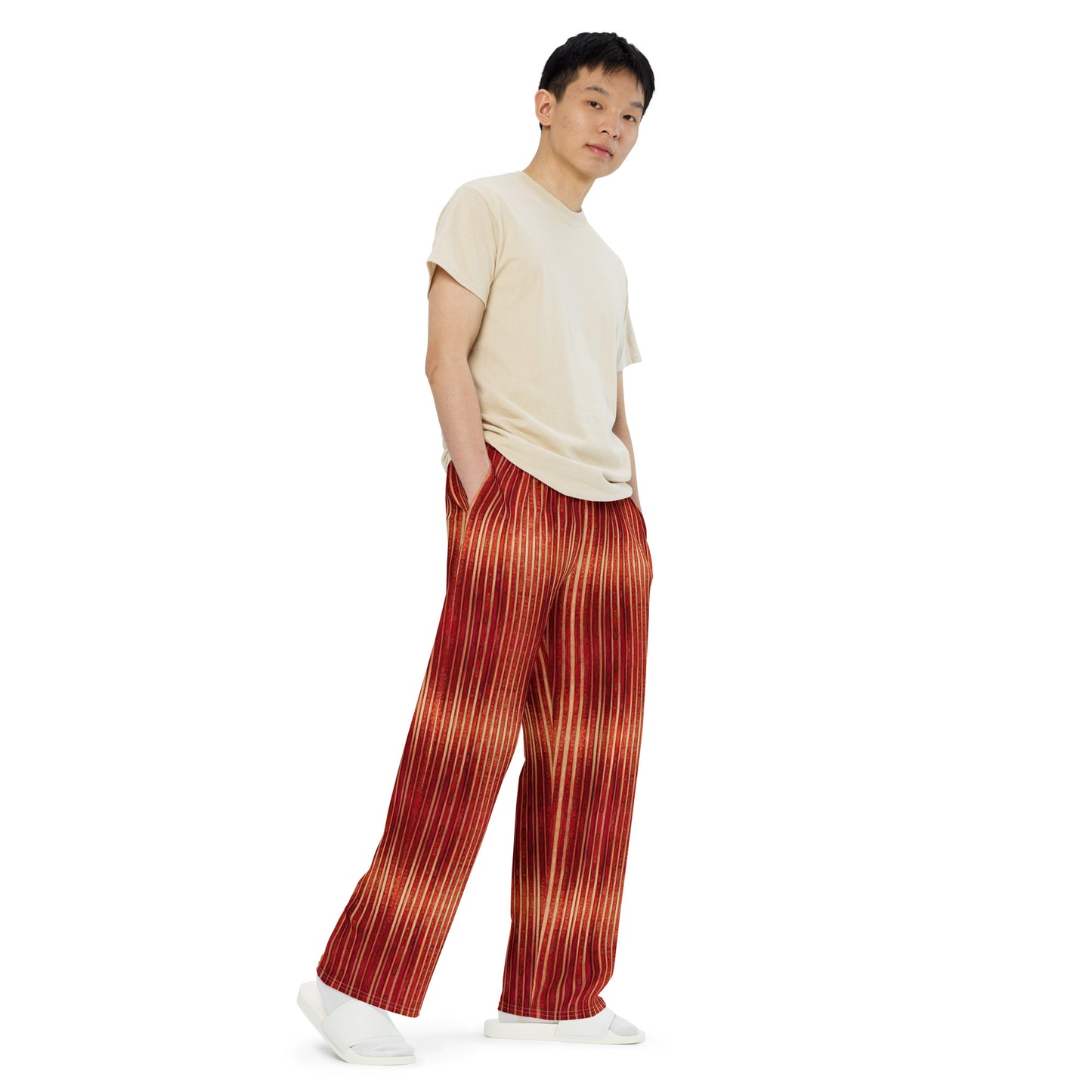 Intricate Carmine Men’s wide-leg pants