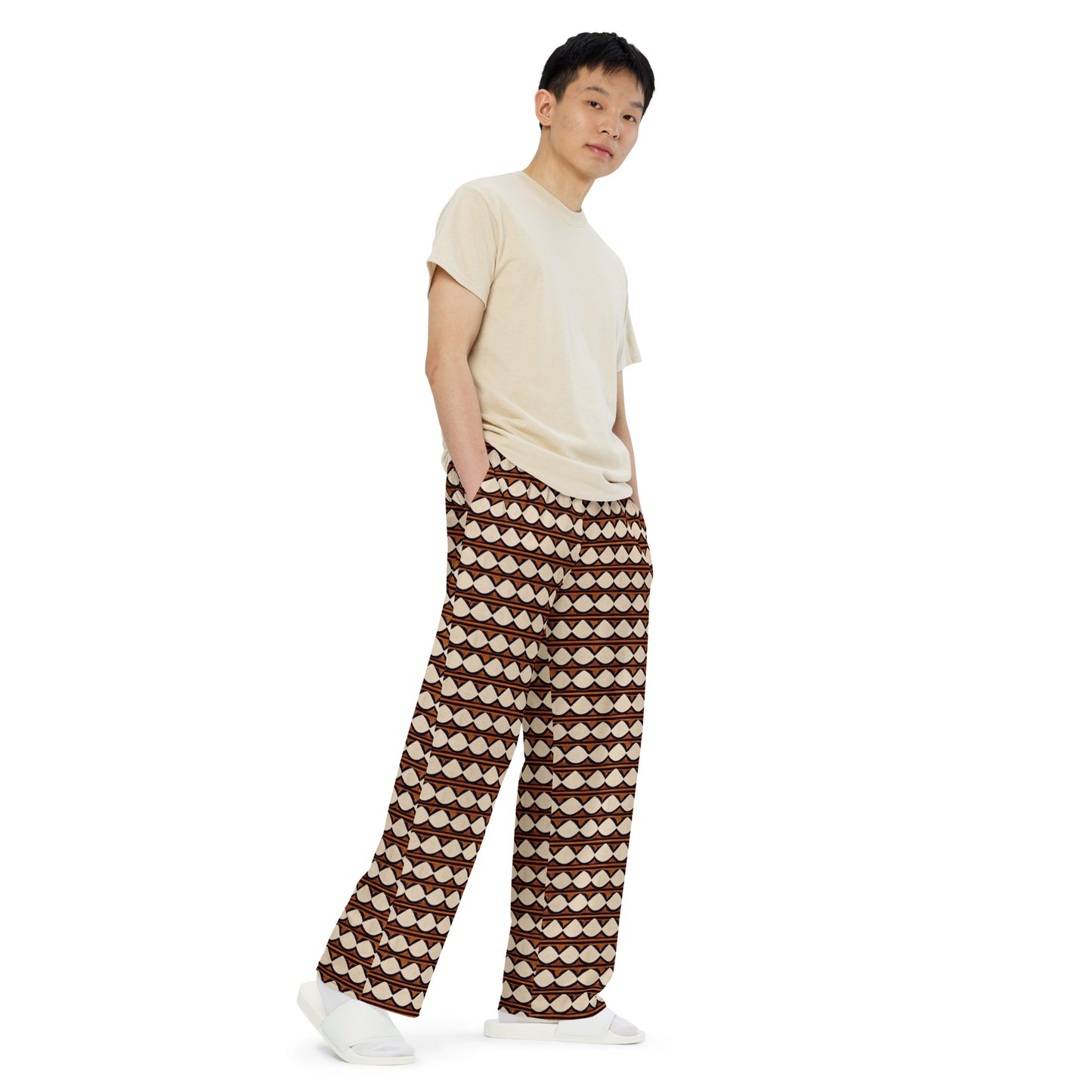 Kilimanjaro Creamsicle Men’s wide-leg pants