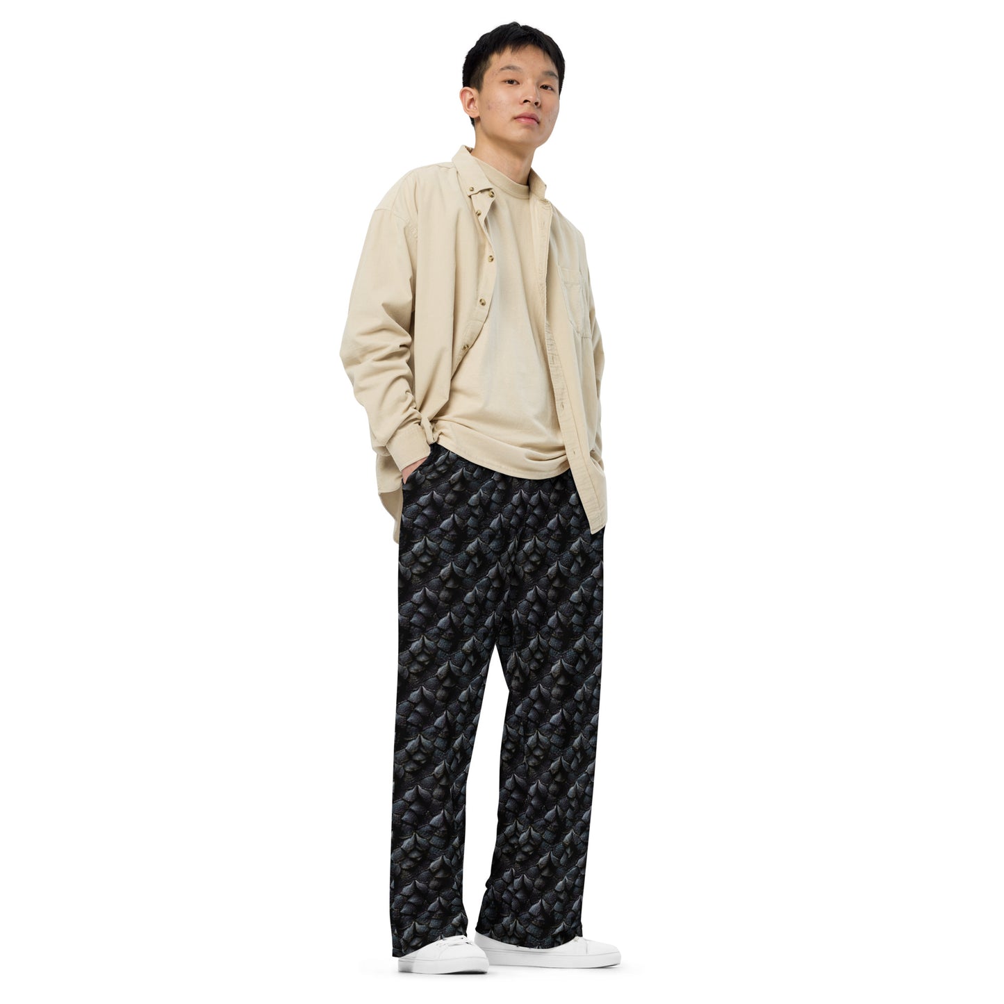 Onyxxor, the Cliff Sentinel Dragon Men’s wide-leg pants
