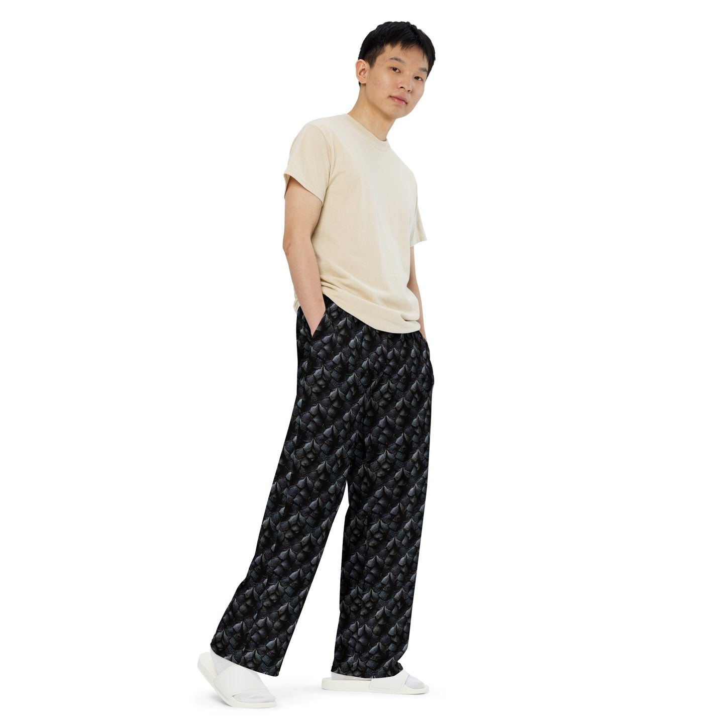 Onyxxor, the Cliff Sentinel Dragon Men’s wide-leg pants