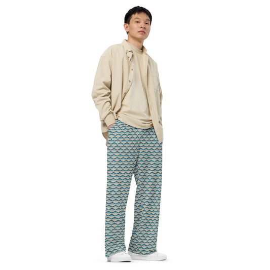 Seafoam Scales Men’s wide-leg pants