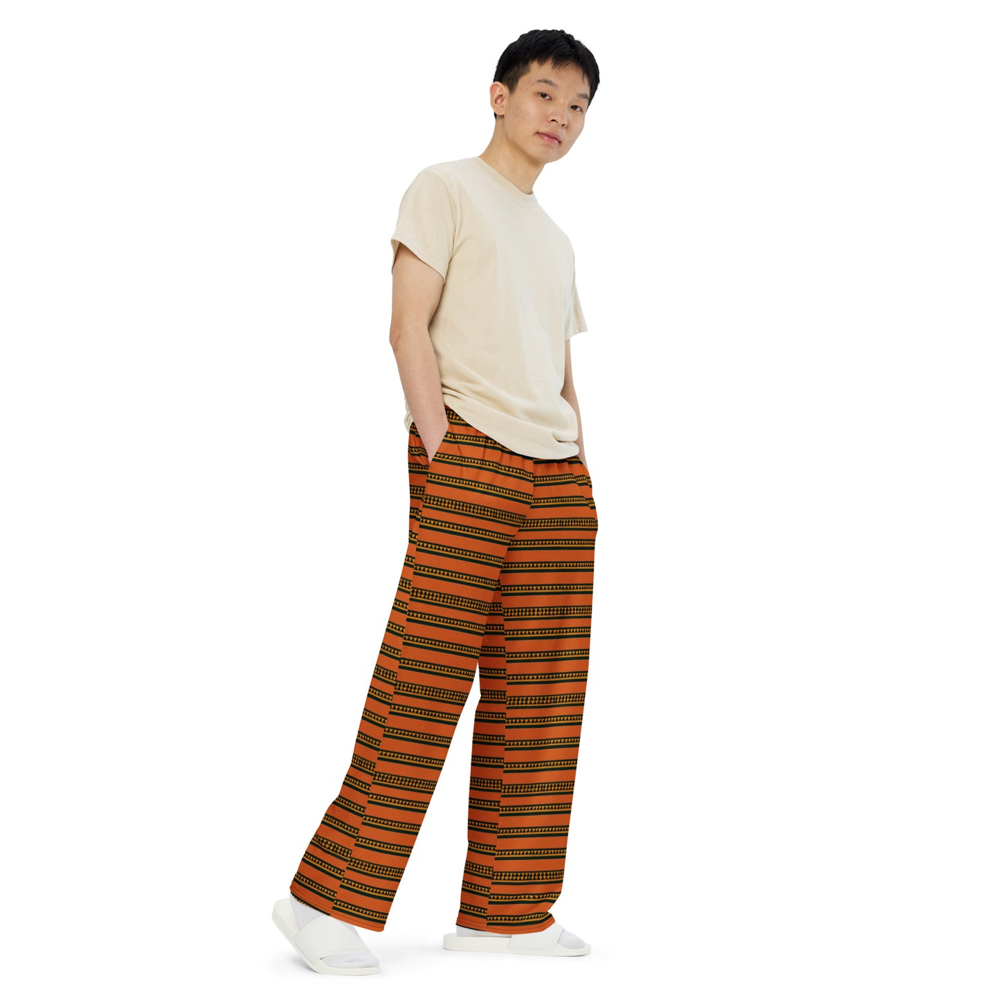 Timbuktu Tangerine Tapestry Men’s wide-leg pants