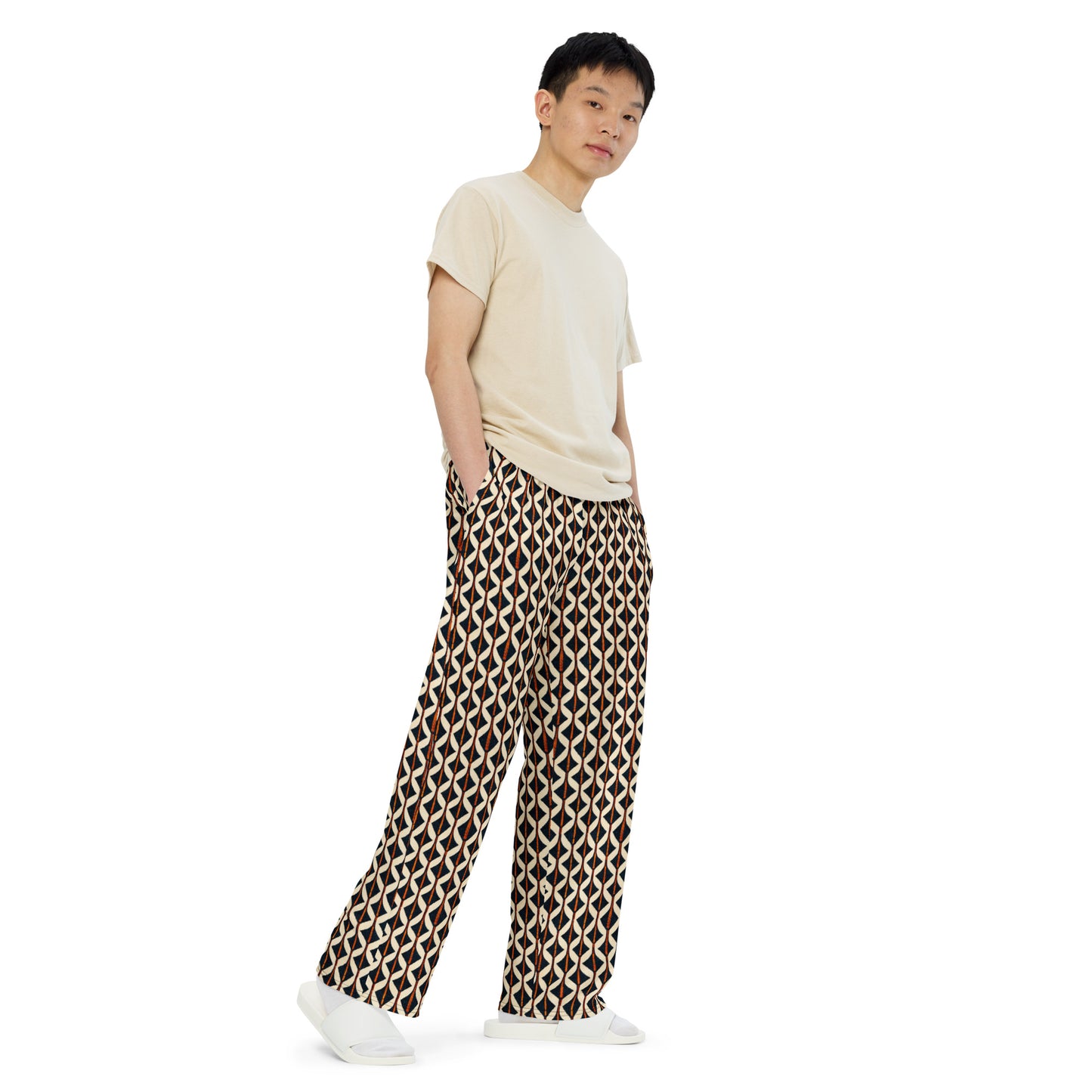 Tribal Tones In Harmony Men’s wide-leg pants