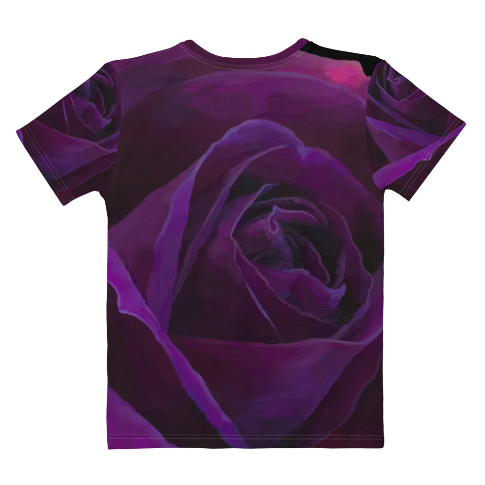 Joey’s Purple Rose on Black Women's T-shirt