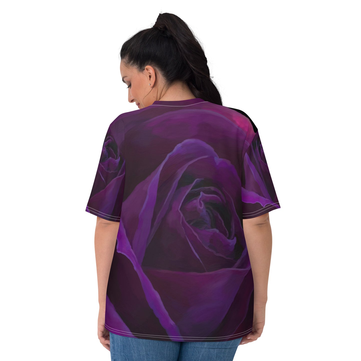 Joey’s Purple Rose on Black Women's T-shirt