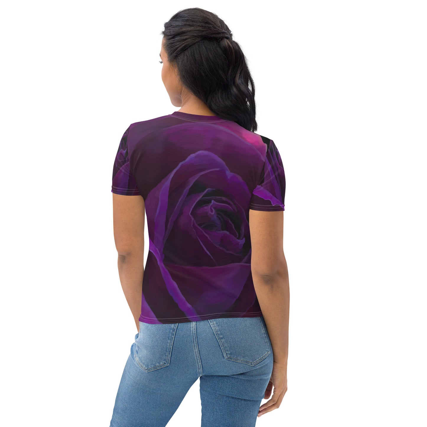 Joey’s Purple Rose on Black Women's T-shirt