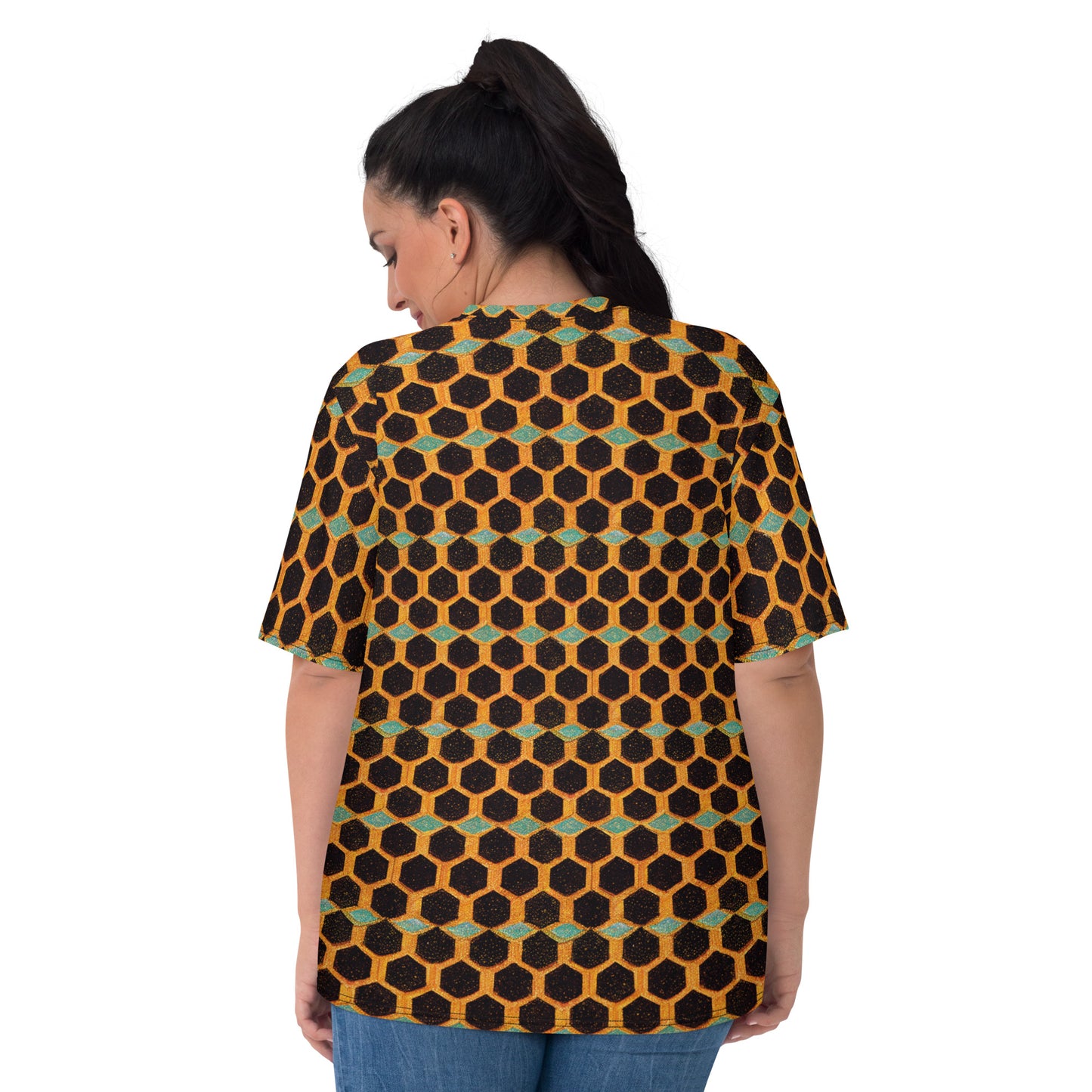 Teal and Gold Bee Bungalow Women's T-shirt