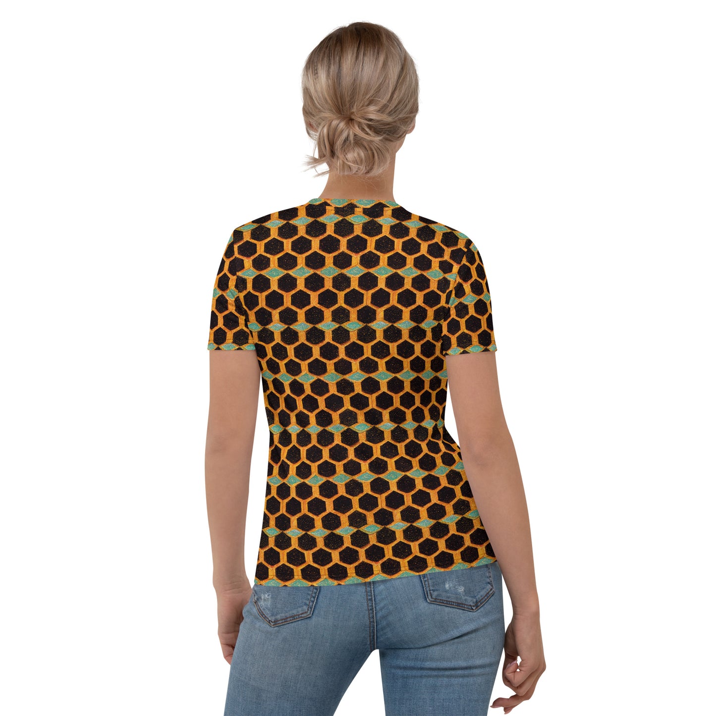 Teal and Gold Bee Bungalow Women's T-shirt