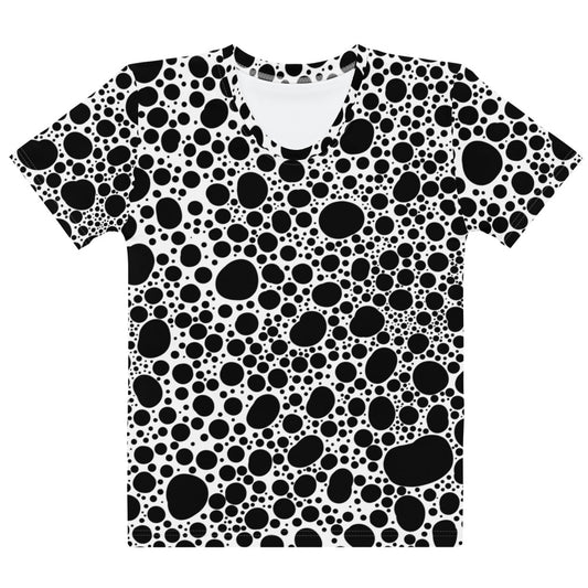 Noir Pointillism on White Women's T-shirt