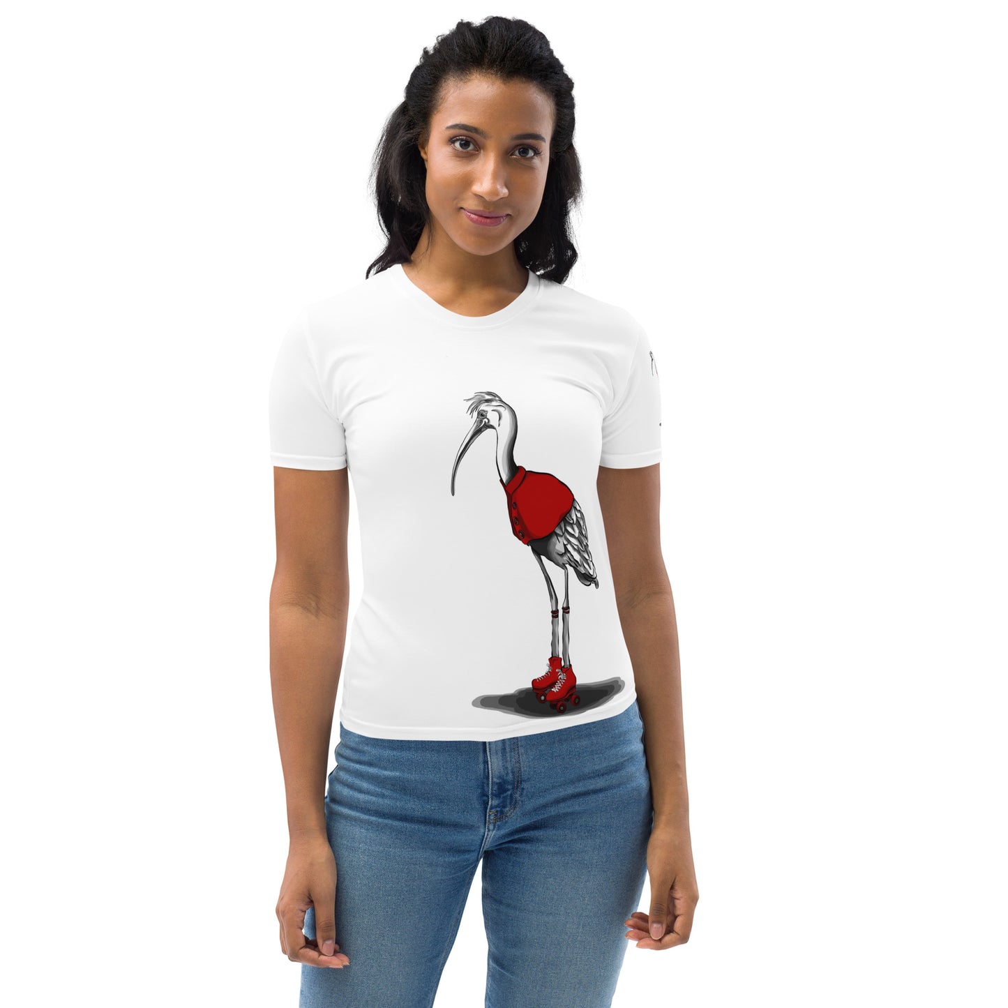 Stork with Roller Skates Women's T-shirt