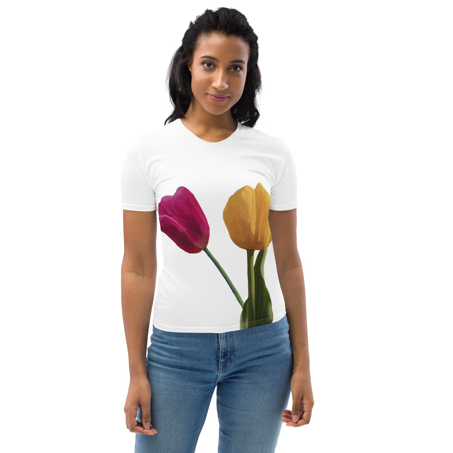 Jermita’s Pink & Yellow Tulip’s Women's T-shirt