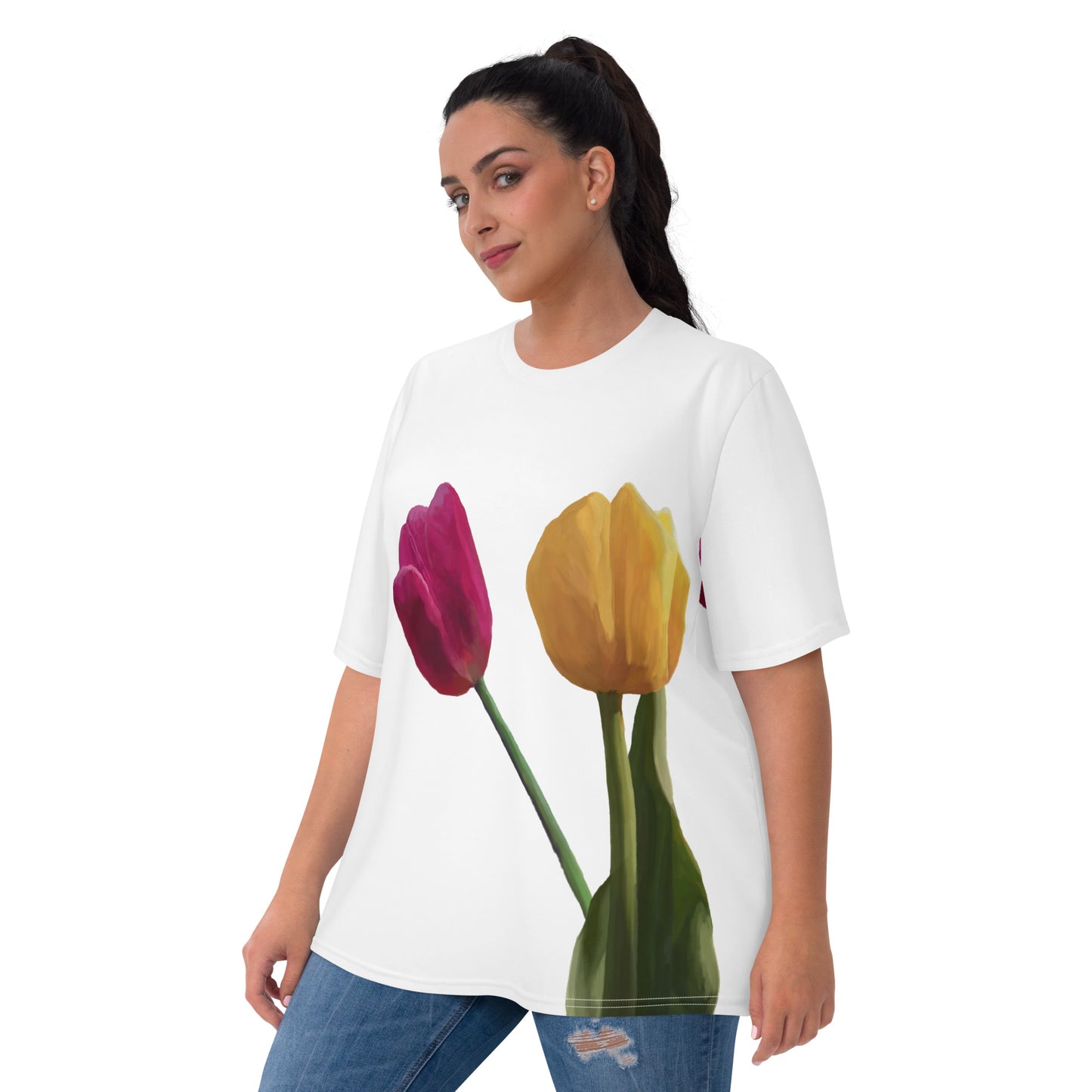 Jermita’s Pink & Yellow Tulip’s Women's T-shirt