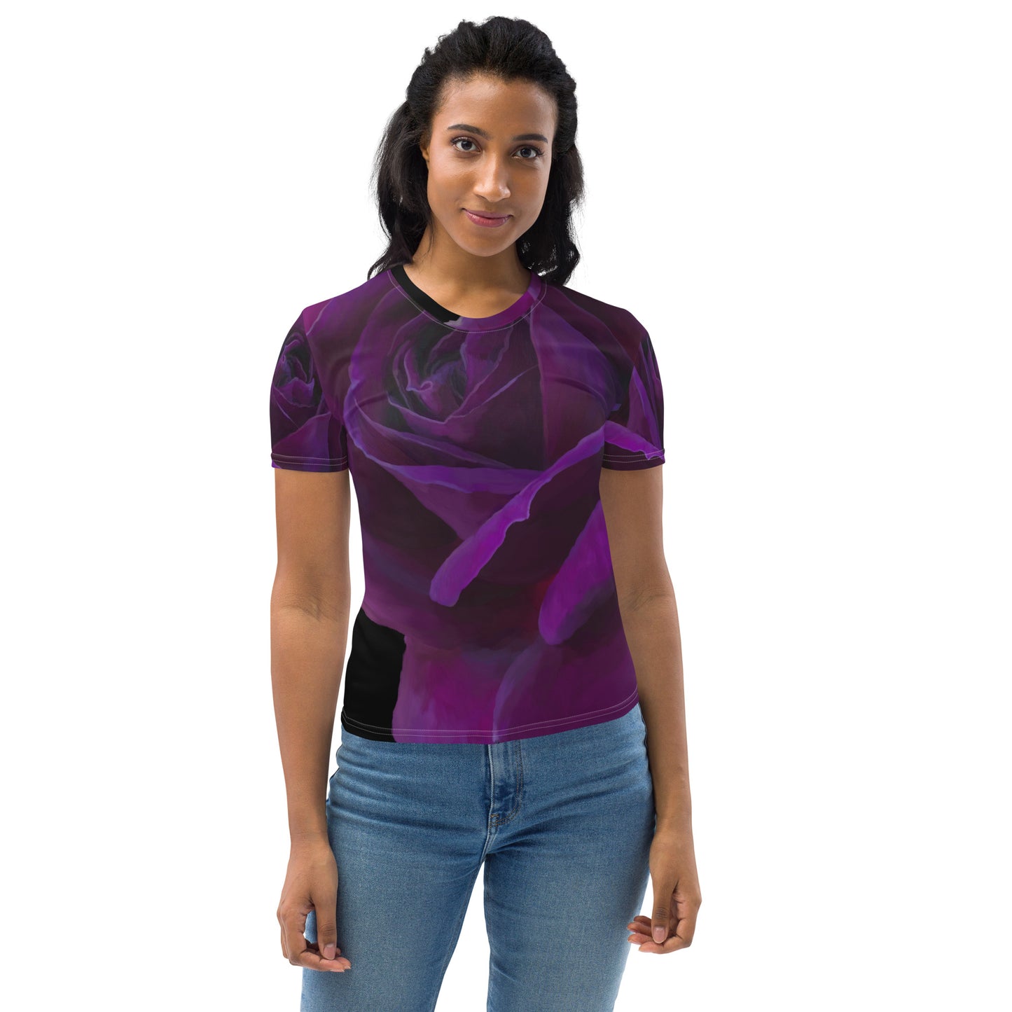 Joey’s Purple Rose on Black Women's T-shirt