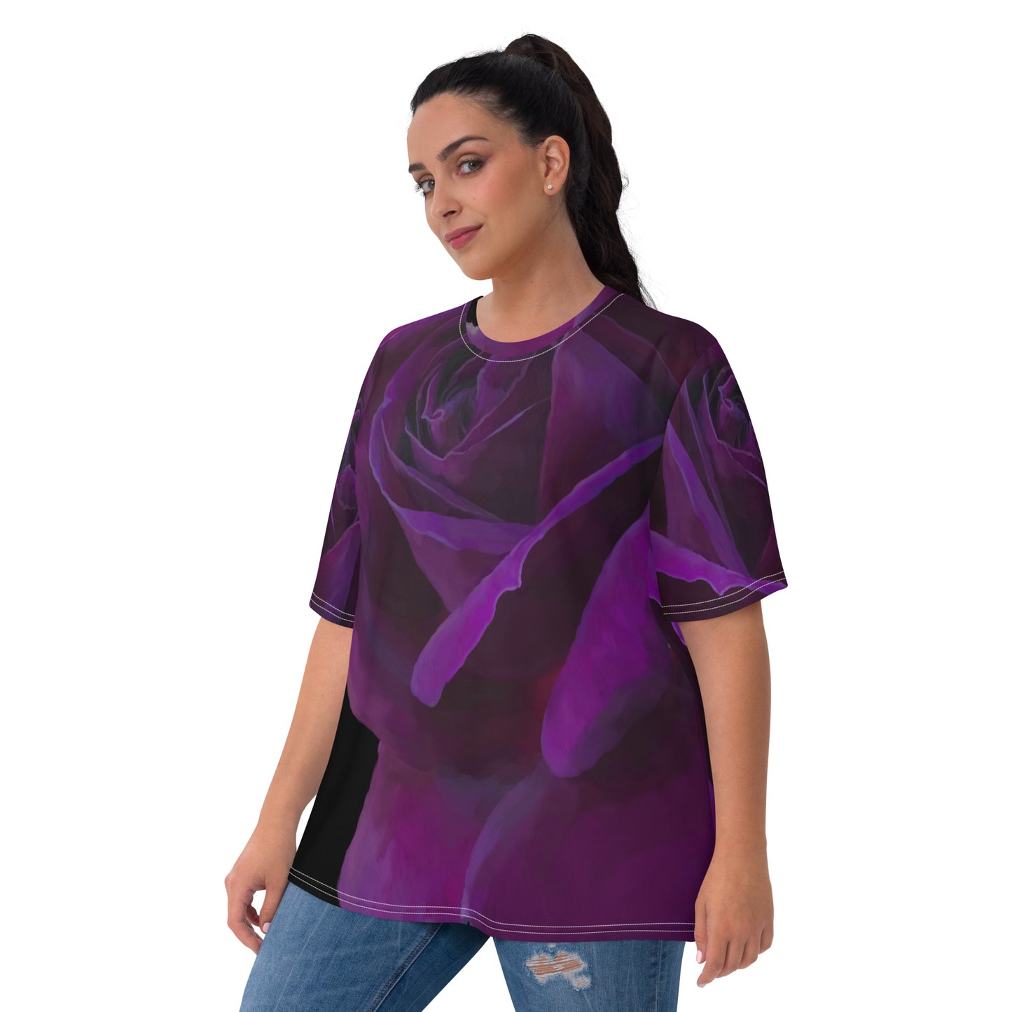 Joey’s Purple Rose on Black Women's T-shirt