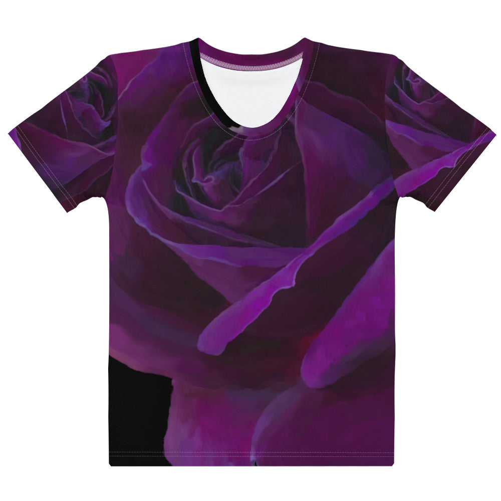 Joey’s Purple Rose on Black Women's T-shirt