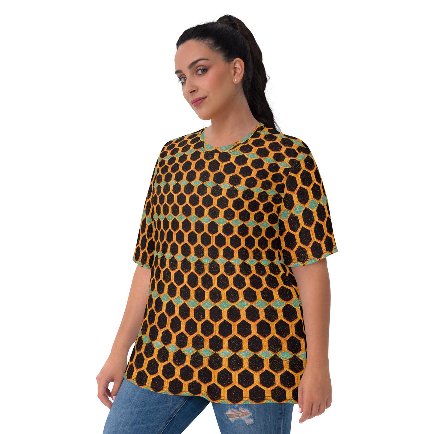 Teal and Gold Bee Bungalow Women's T-shirt