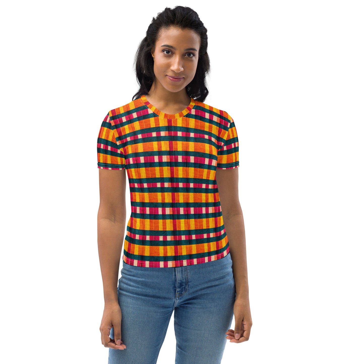 Tropical Fiesta Plaid Women's T-shirt