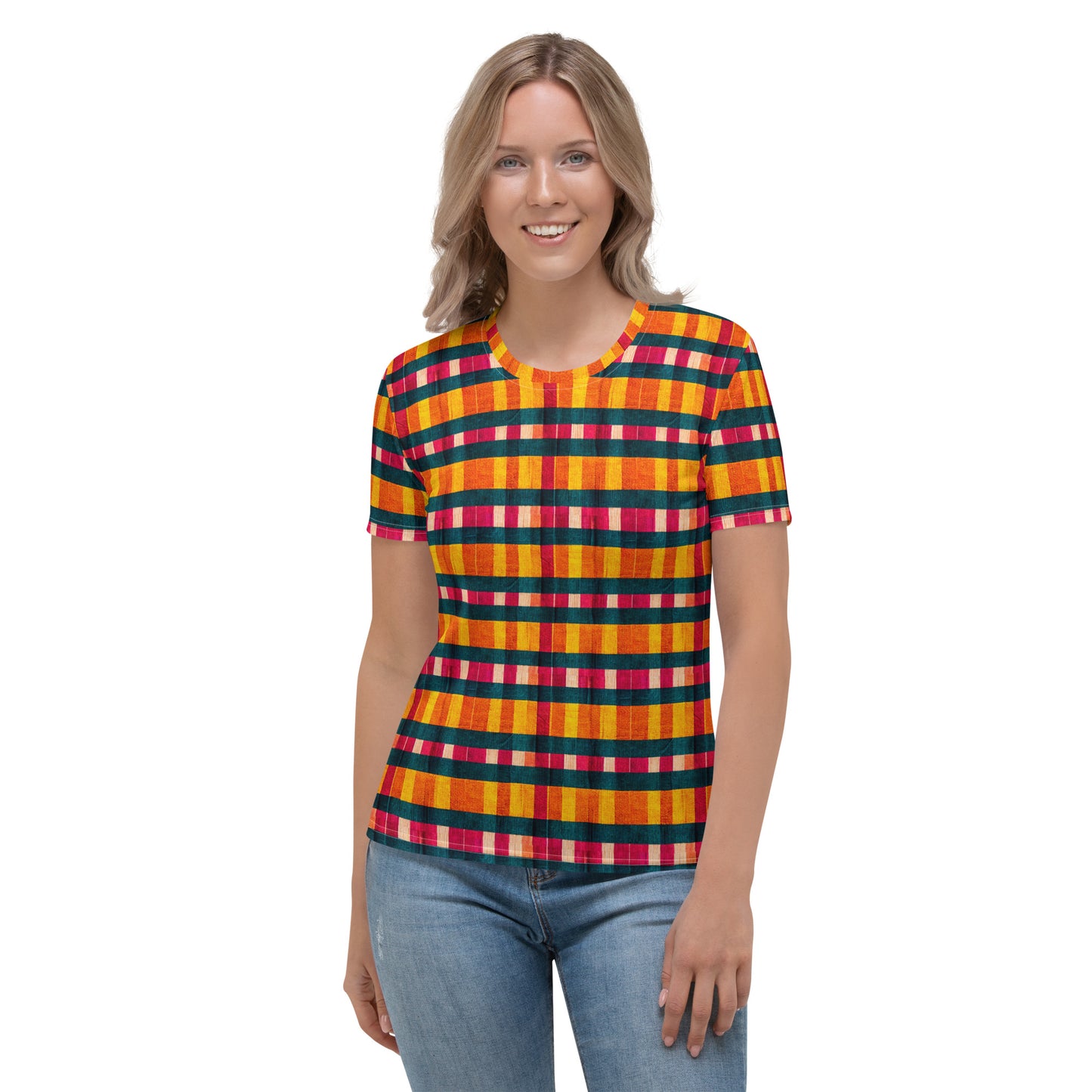 Tropical Fiesta Plaid Women's T-shirt