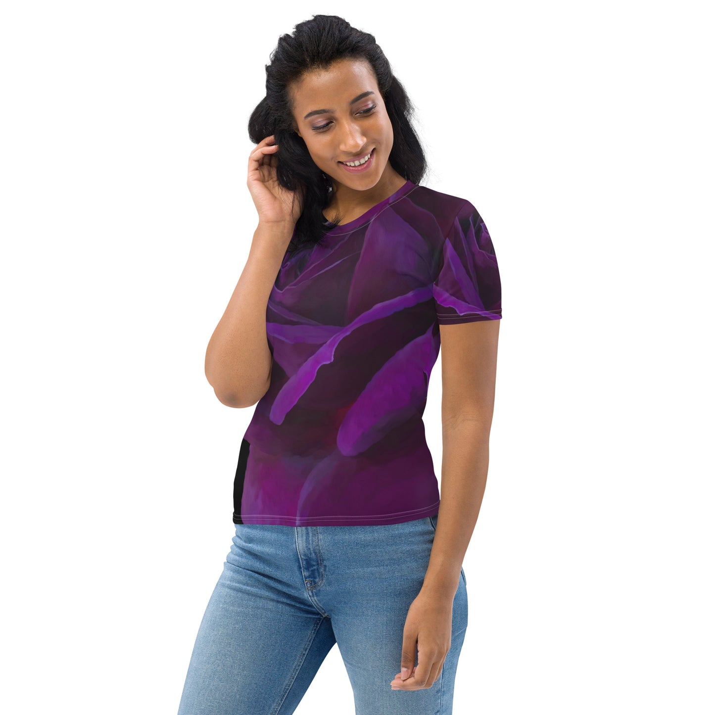 Joey’s Purple Rose on Black Women's T-shirt