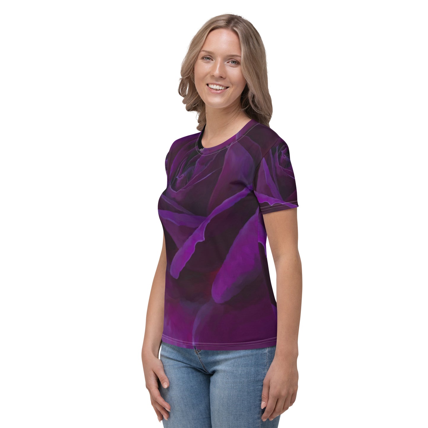 Joey’s Purple Rose on Black Women's T-shirt