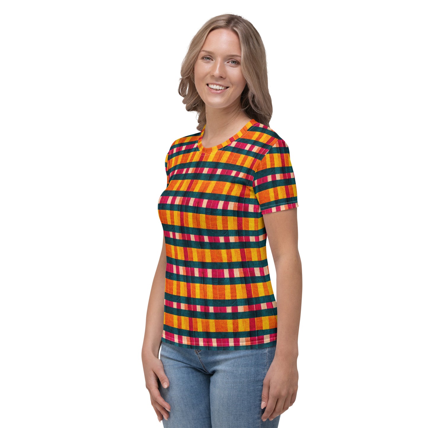 Tropical Fiesta Plaid Women's T-shirt