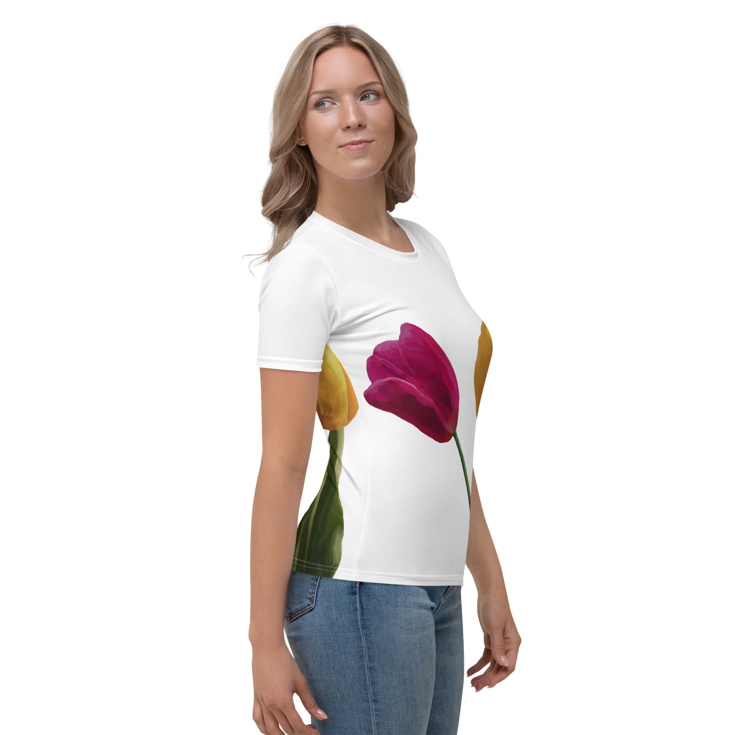 Jermita’s Pink & Yellow Tulip’s Women's T-shirt