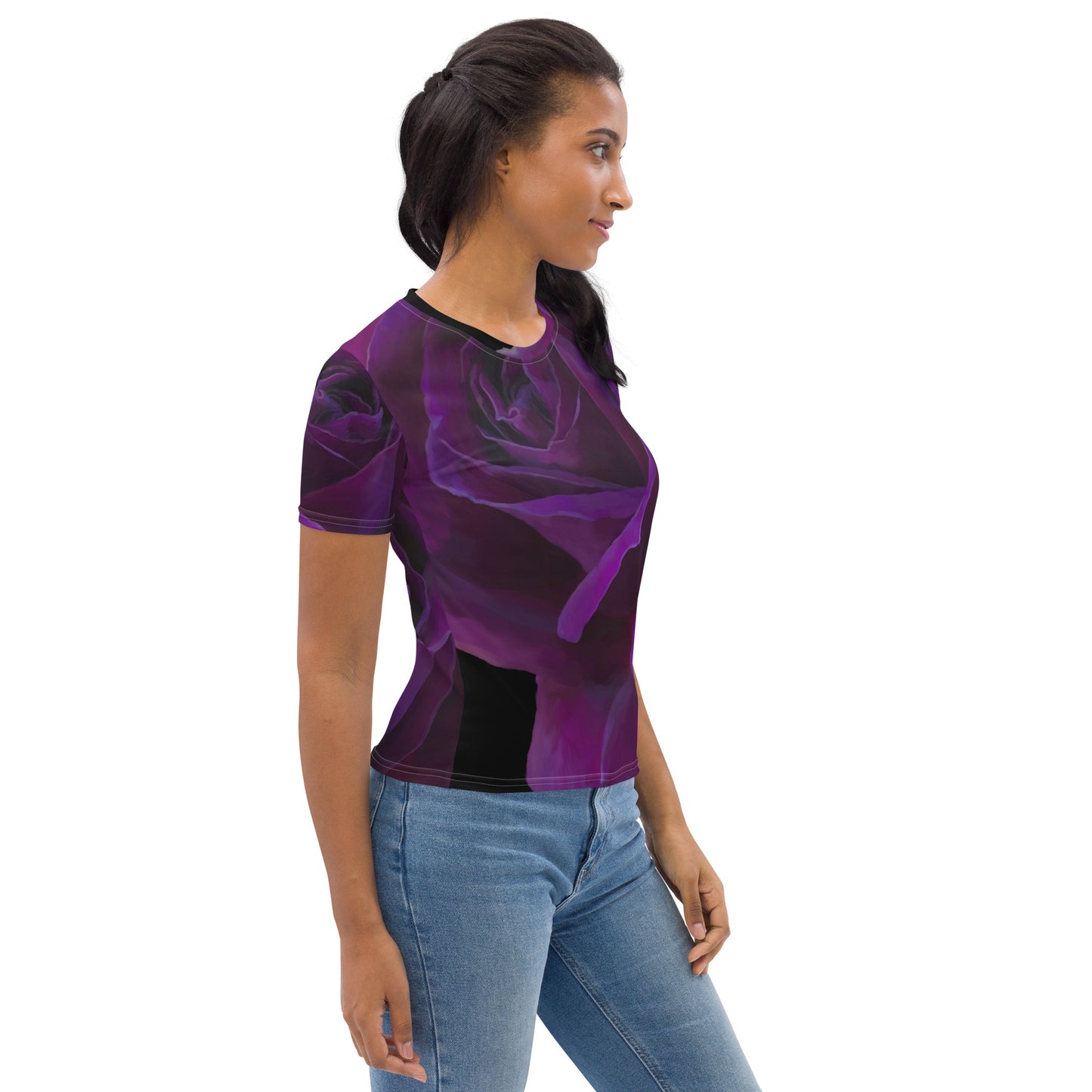 Joey’s Purple Rose on Black Women's T-shirt