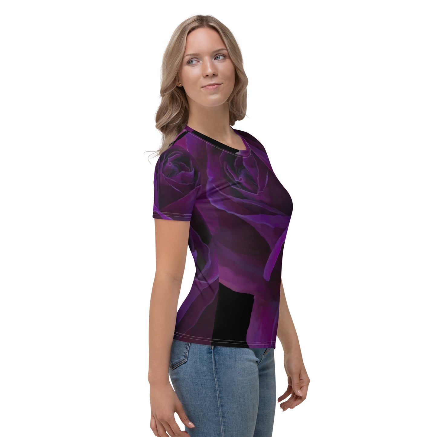 Joey’s Purple Rose on Black Women's T-shirt