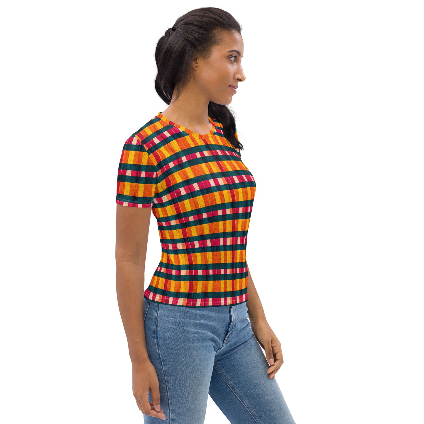 Tropical Fiesta Plaid Women's T-shirt