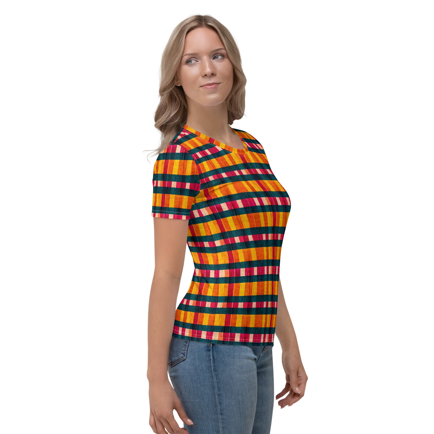 Tropical Fiesta Plaid Women's T-shirt