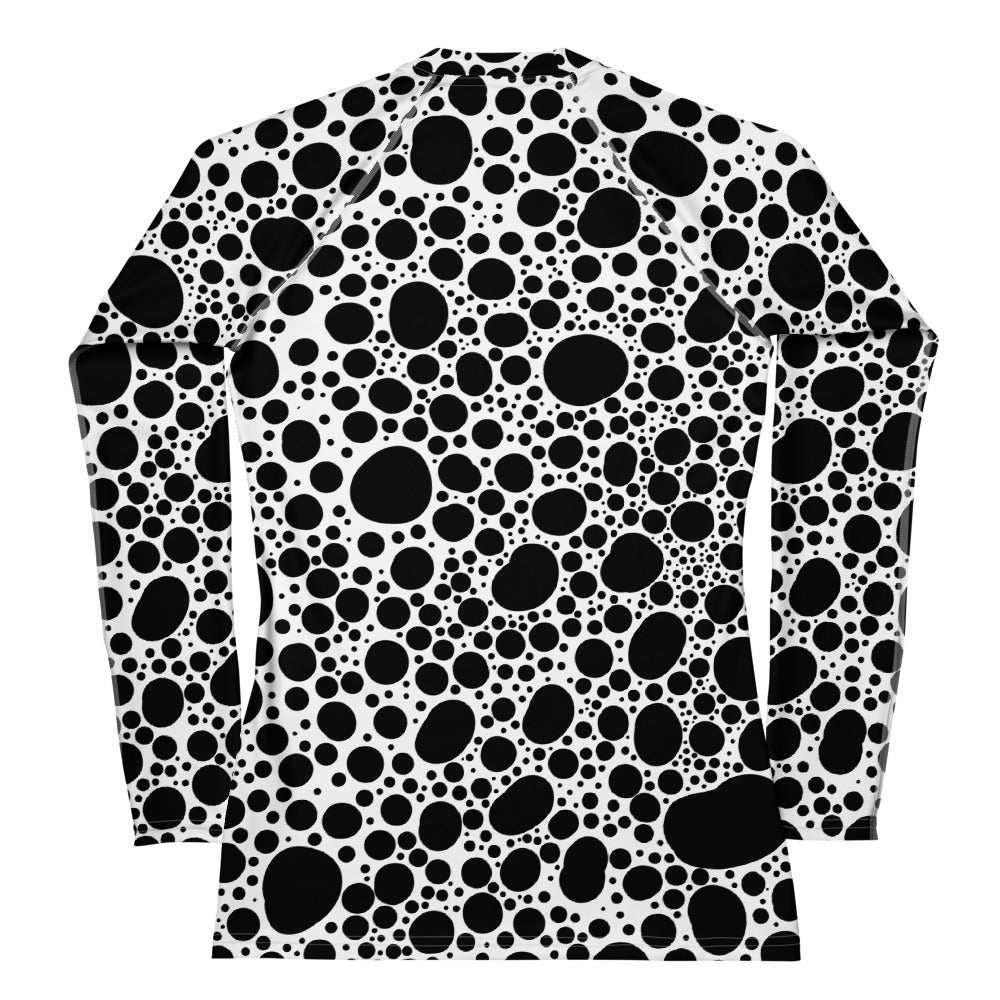 Noir Pointillism on White Women's Rash Guard