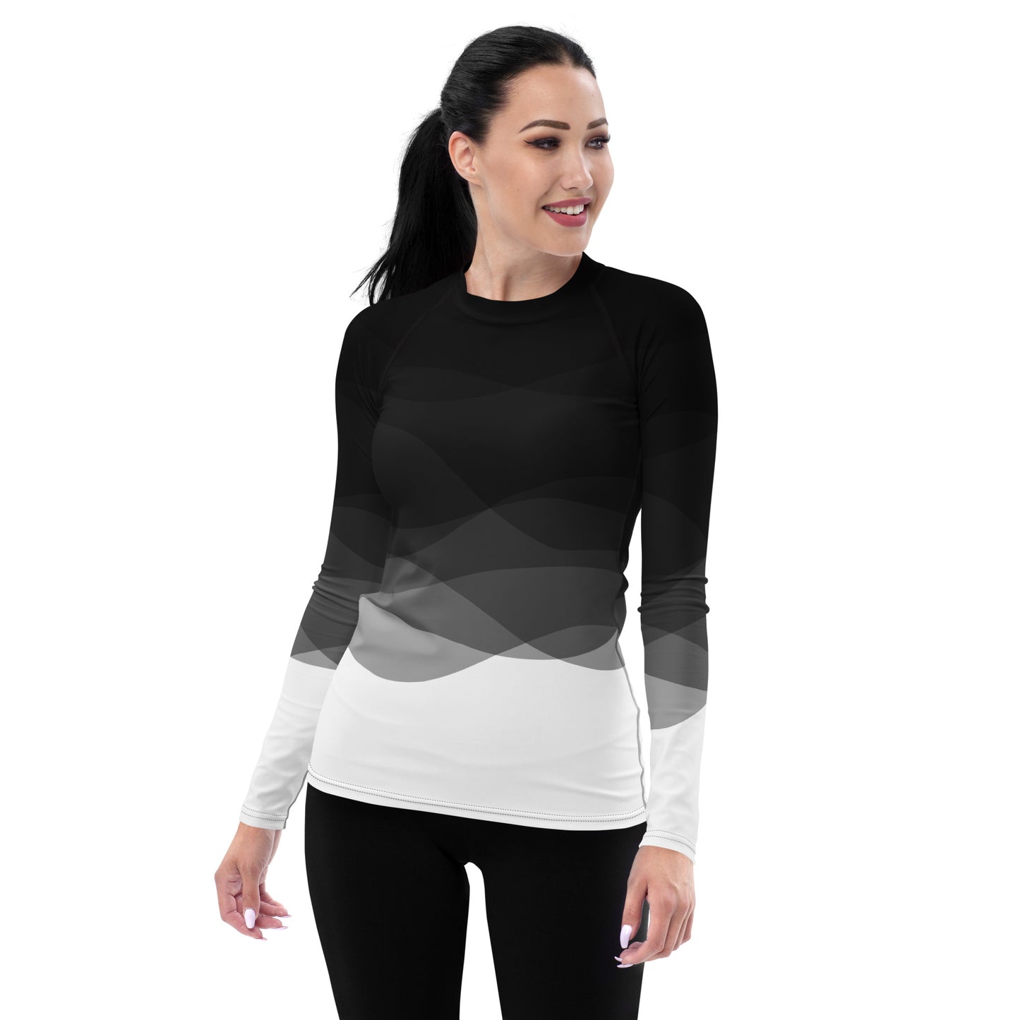 Graphite Waves Women's Rash Guard