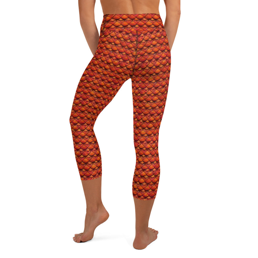 Kurtalor, the Infernal Sentinel of Joy and Peace Yoga Capri Leggings