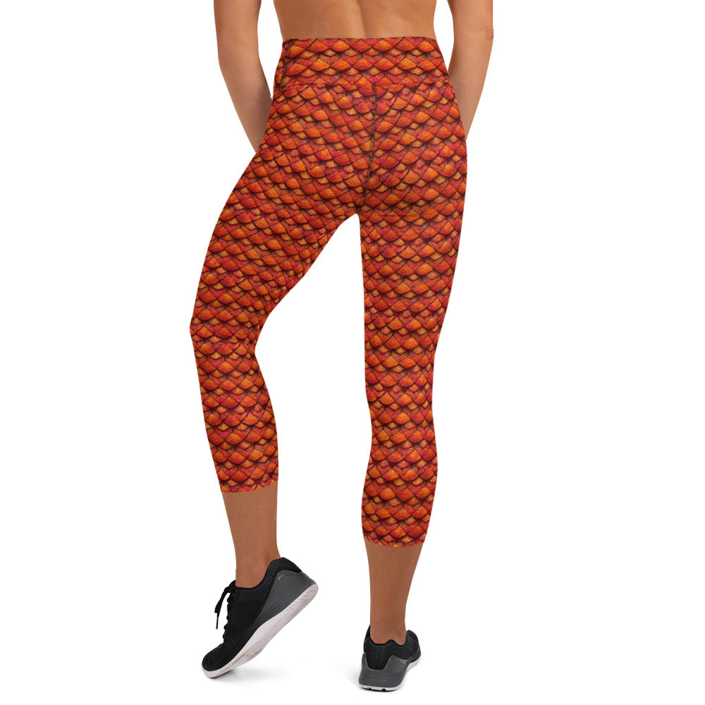 Kurtalor, the Infernal Sentinel of Joy and Peace Yoga Capri Leggings