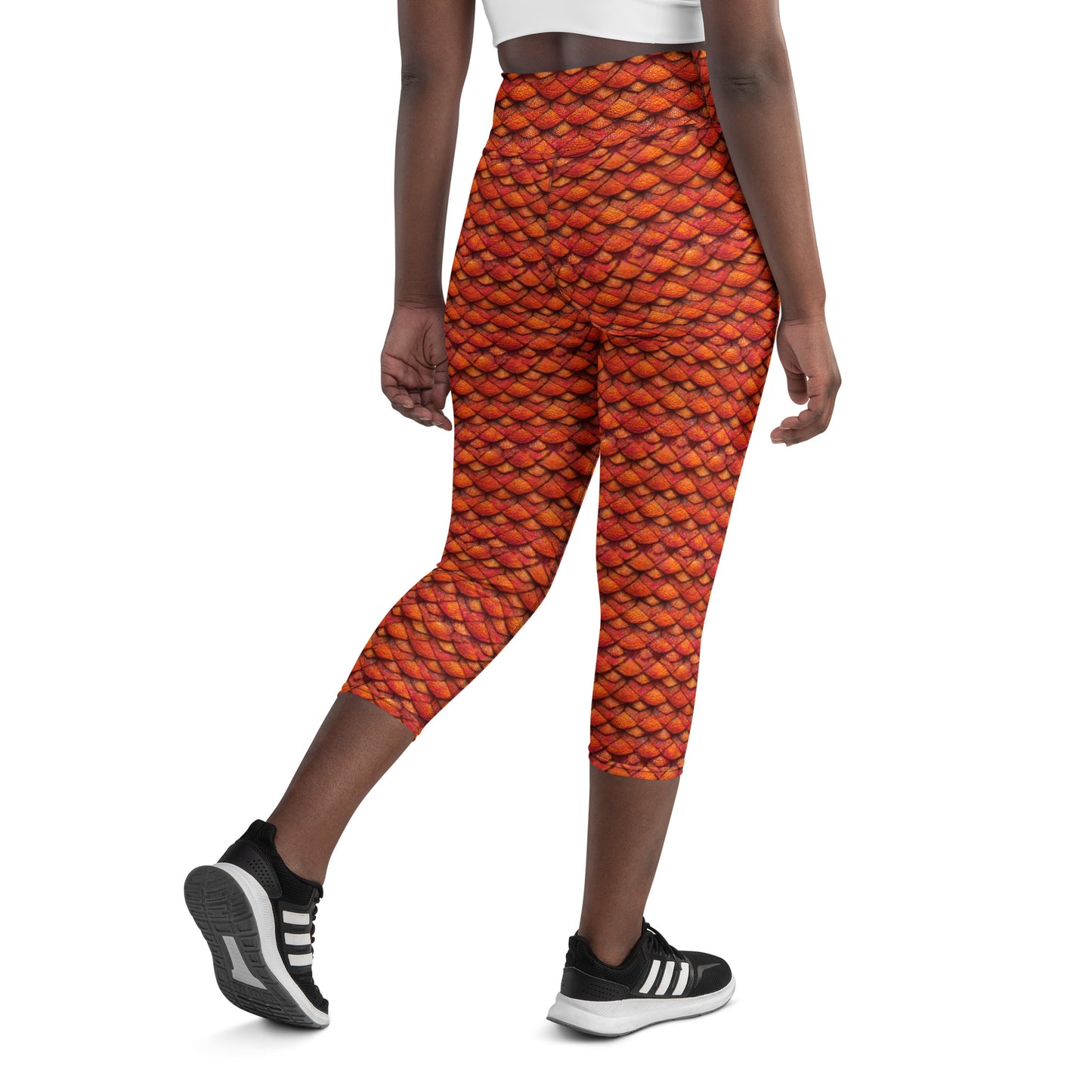 Kurtalor, the Infernal Sentinel of Joy and Peace Yoga Capri Leggings