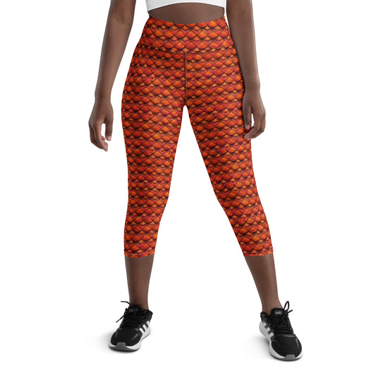 Kurtalor, the Infernal Sentinel of Joy and Peace Yoga Capri Leggings